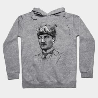 Mustafa Kemal Ataturk Drawing President of Turkey. Collage Illustration with Important Moments. Hoodie